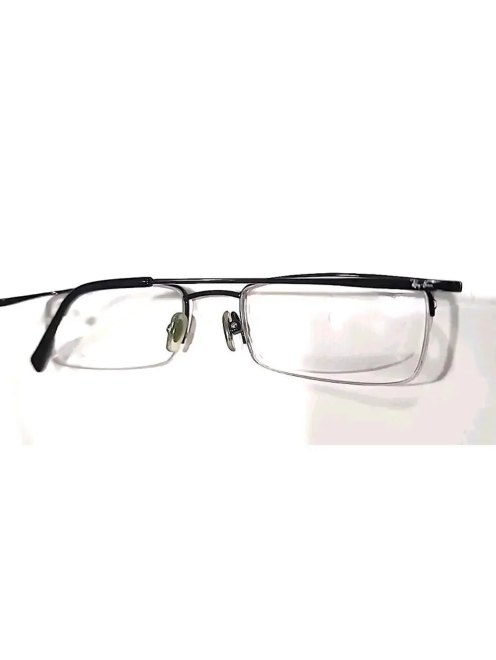 Ray Ban RB8582 1017 Tiny Crack Black Titanium Half Rim Eyeglasses 51-19 140 Read